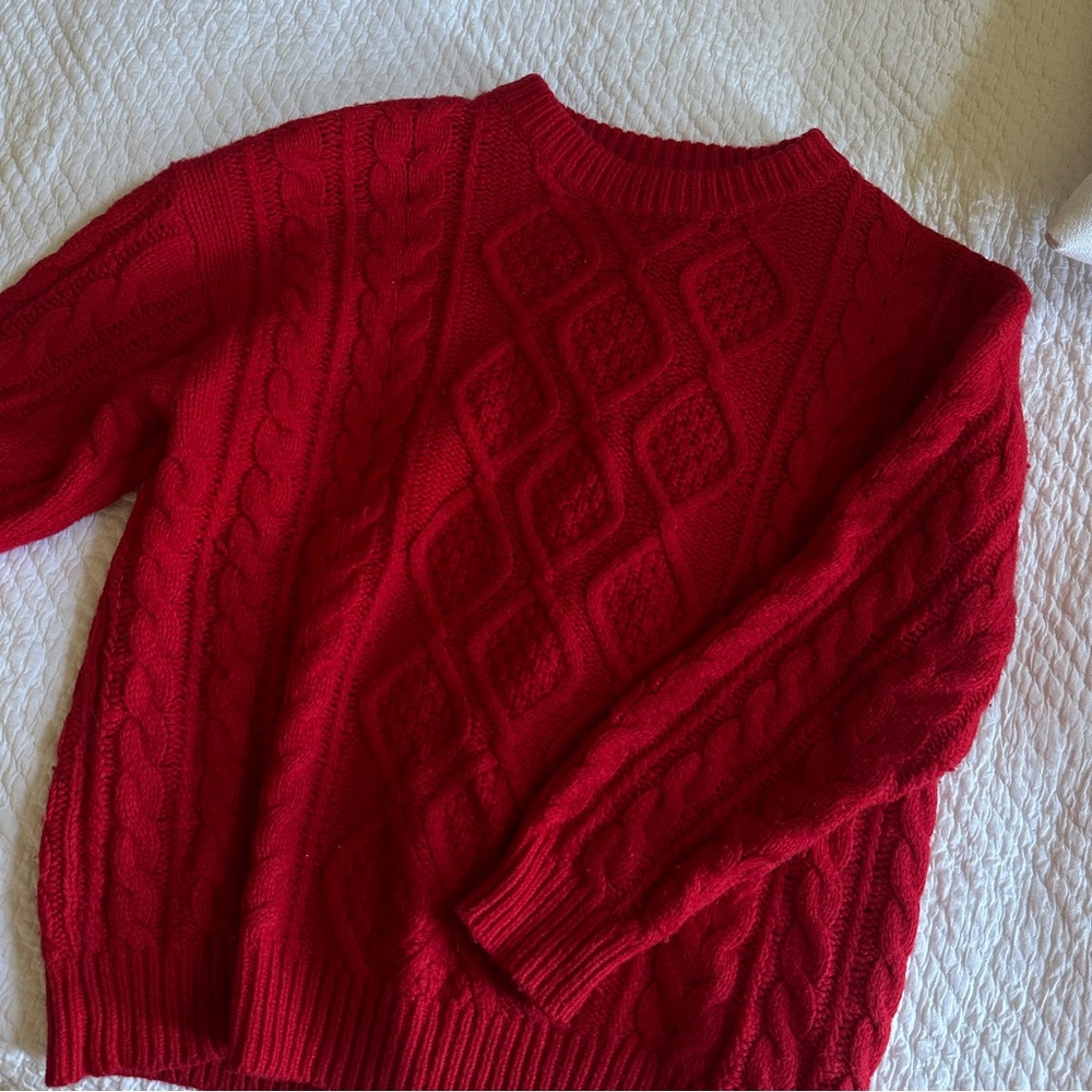 Daily Drills Cable Red Sweater